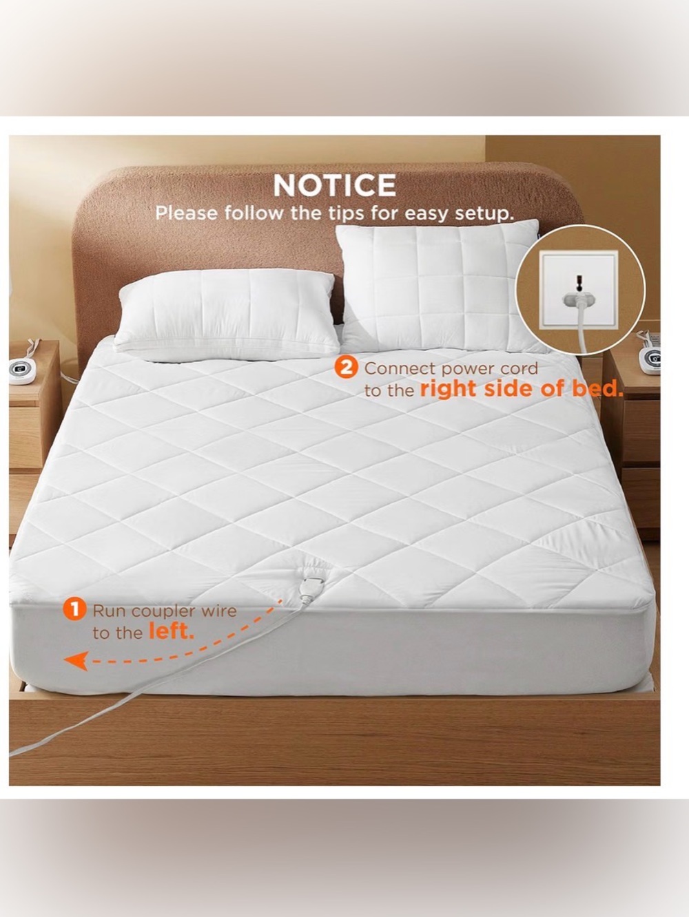 Queen Heated Mattress Pad - White - Picture 2 of 12